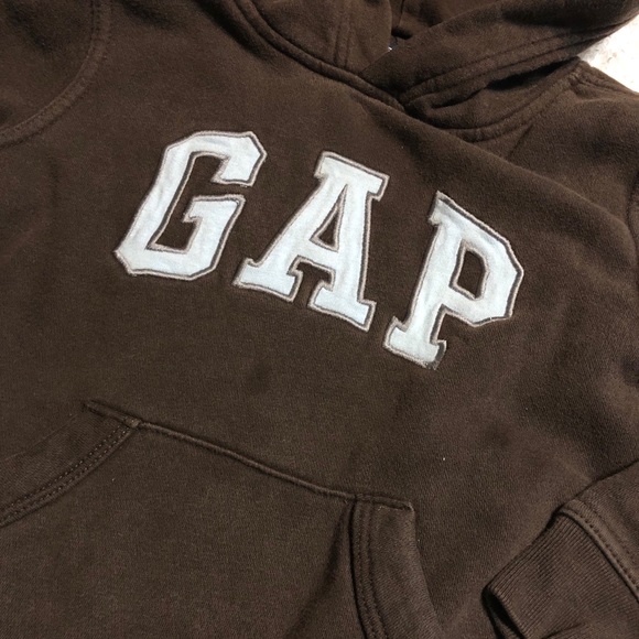 Gap hooded sweatshirt 4T brown lt blue - Picture 5 of 7